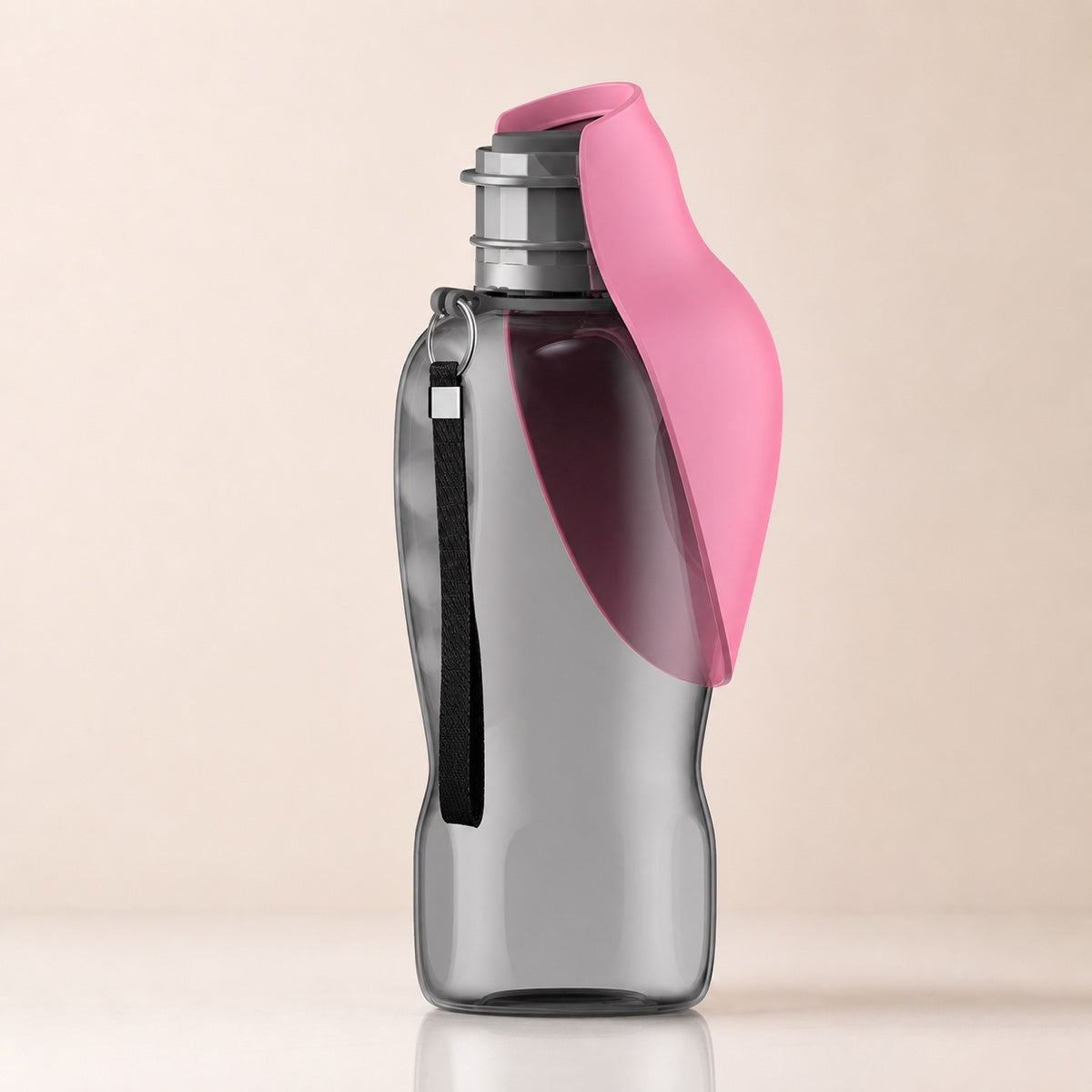 VelloPaw 800ml portable dog water bottle in Pink Leaf