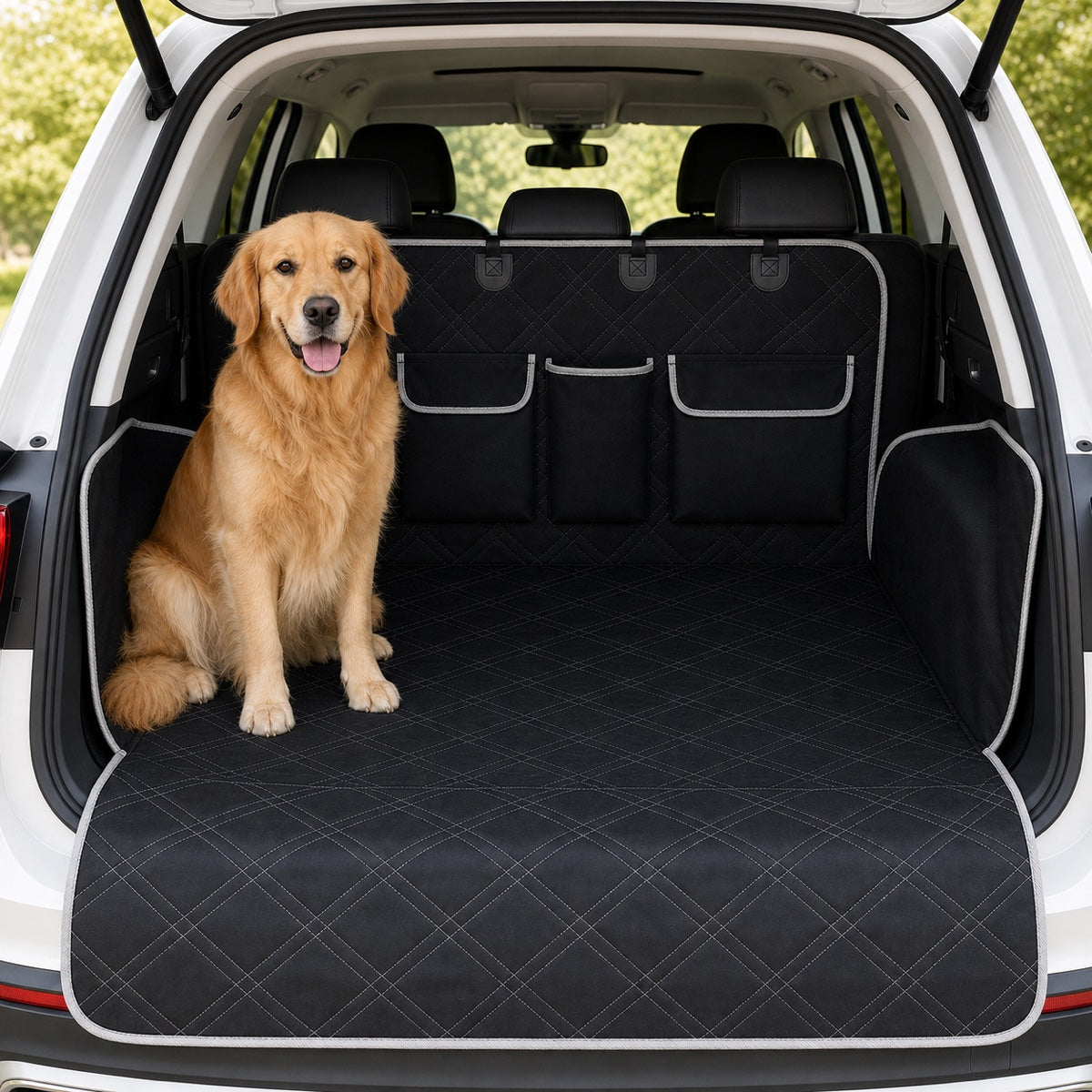 VelloPaw protective dog trunk travel mat in Black